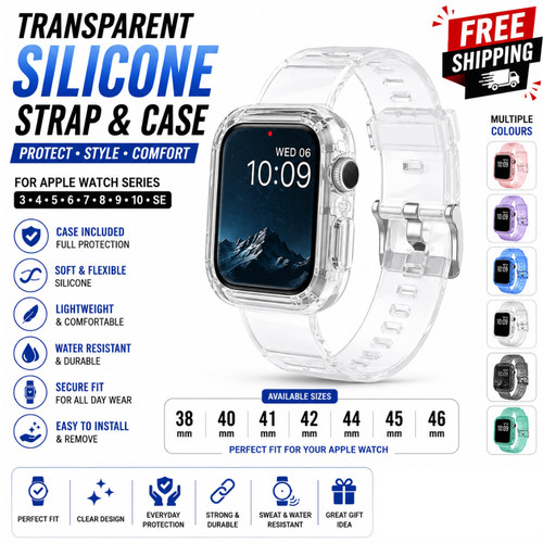 Transparent silicone strap - transparent,