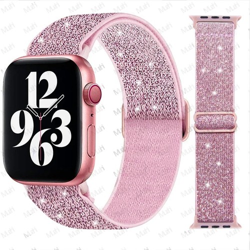Glitter elastic nylon watch - elastic,